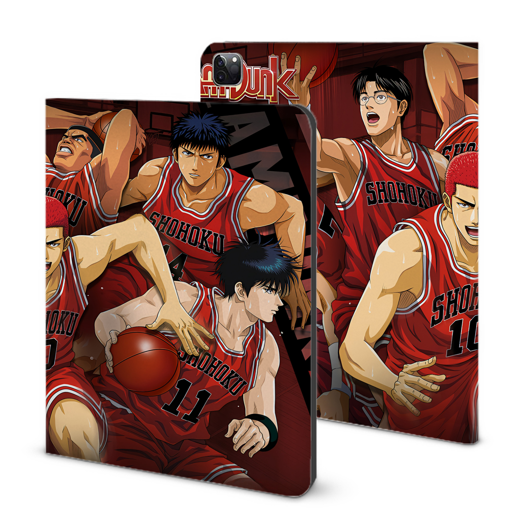 （画像用） SLAM DUNK／スラムダンク IPad ケース ブック型 PUレザー TPU 耐衝撃 軽量 薄型 ペン収納なし 全面保護 IPad 各モデル対応